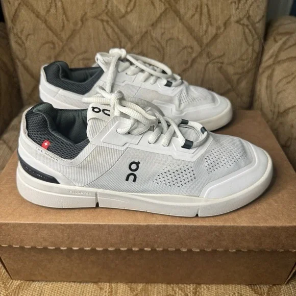 On The Roger Spin Athletic Shoes Men's Size 7 White Jungle (VGC)‎ Used